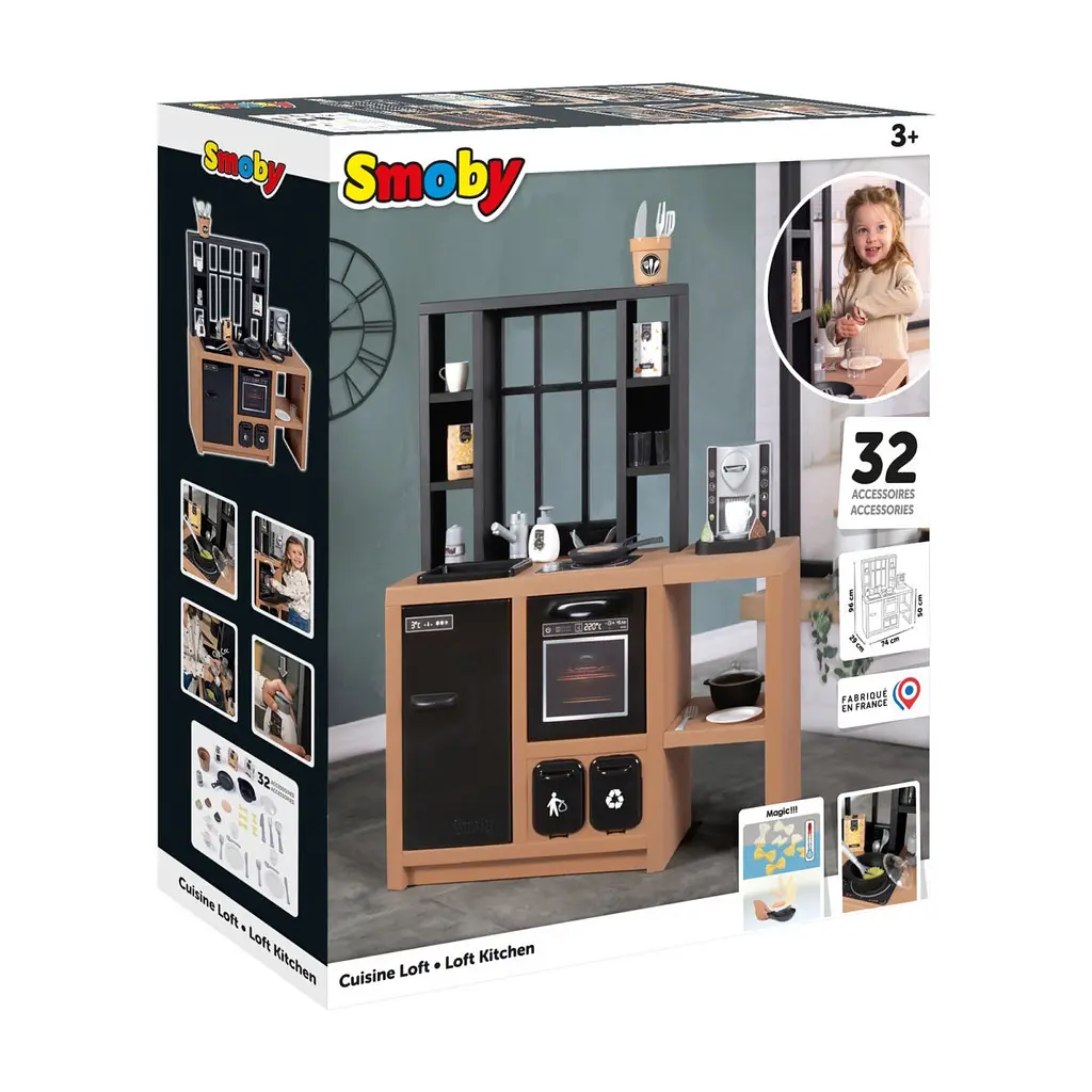 Игровой набор Smoby Интерактивная кухня Лофт с кофеваркой, аксессуарами и звуковым эффектом (312600) - фото 6