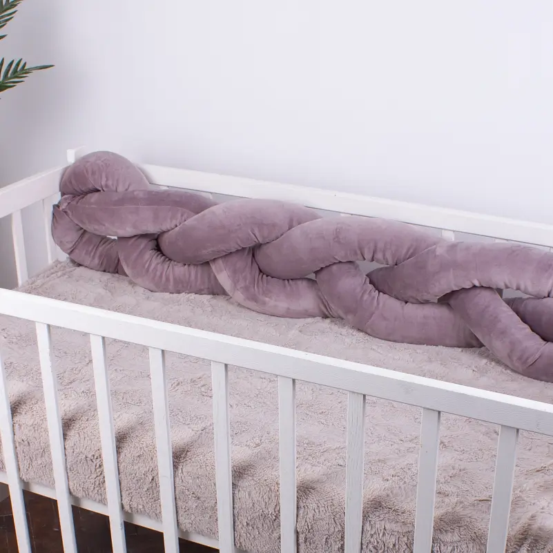 Коса захисна в ліжечко MirSon Kids Time 28-0005 Ashen Velvet велюрова фіолетова - фото 2
