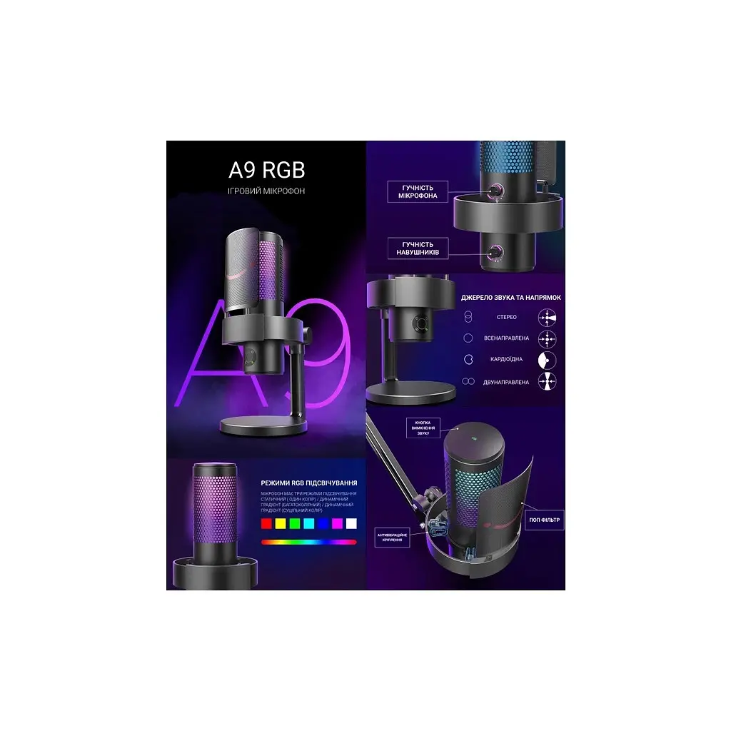 Микрофон Fifine A9 Black (A9) - фото 6