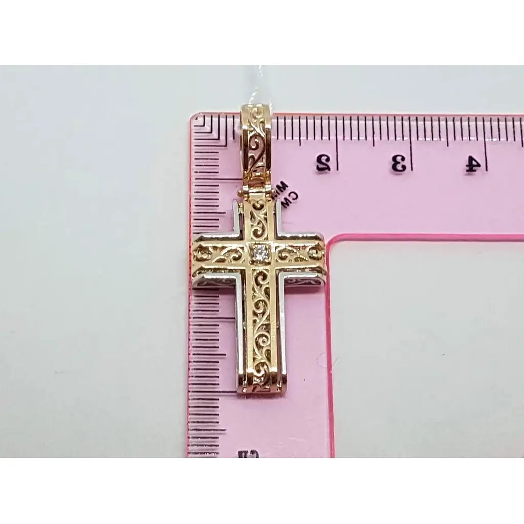 Золотий хрестик Tango з фіанітом. 270074 - фото 4