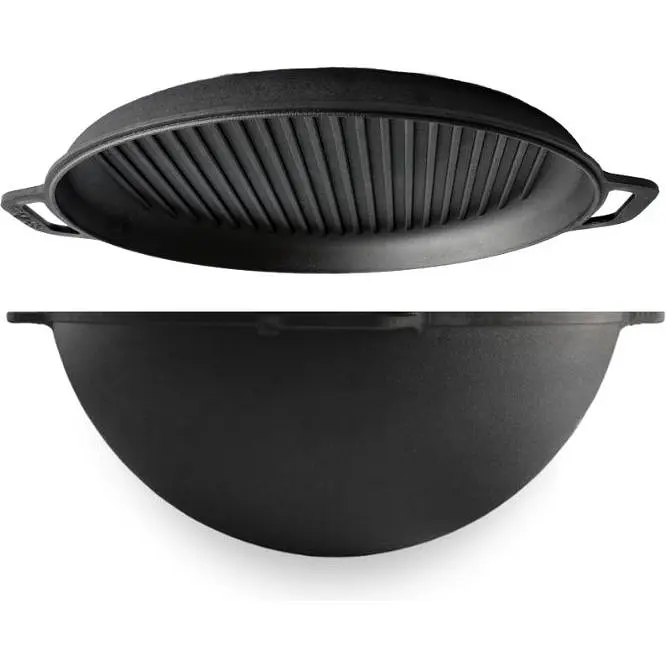Котел чавунний Brizoll, з кришкою сковородою-гриль, 10 л (KA10-3) - фото 3