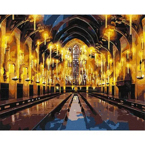 Картина по номерам с красками металлик "Harry Potter: Большой зал" 40х50 см
