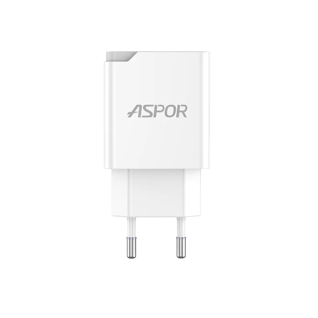 Мережевий зарядний пристрій Aspor A826 PD (20W/USB/Type-C)- білий - фото 4