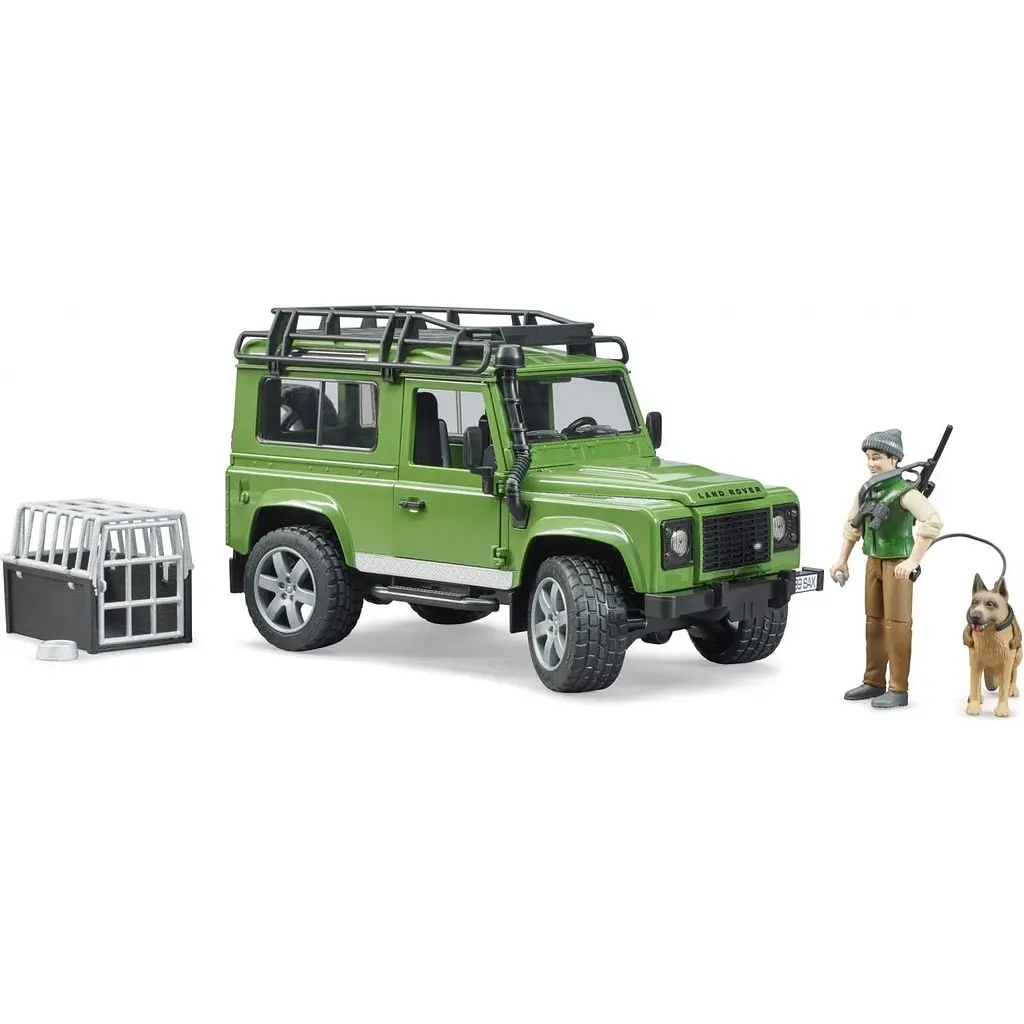 Набір іграшковий Bruder Автомобіль Land Rover Defender з фігуркою лісника та собаки (02587) - фото 3