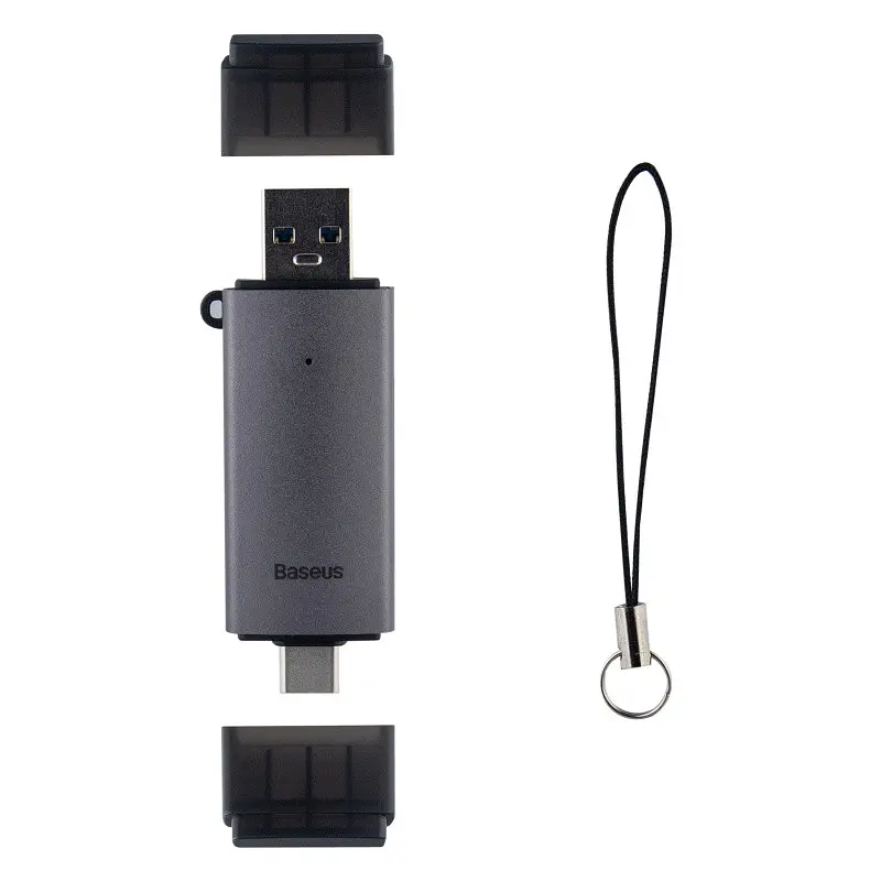 Зчитувач карт пам'яті Baseus Lite Series 2 інтерфейси USB-A і Type-C - для micro-SD + SD Card Reader WKQX060113 - фото 5