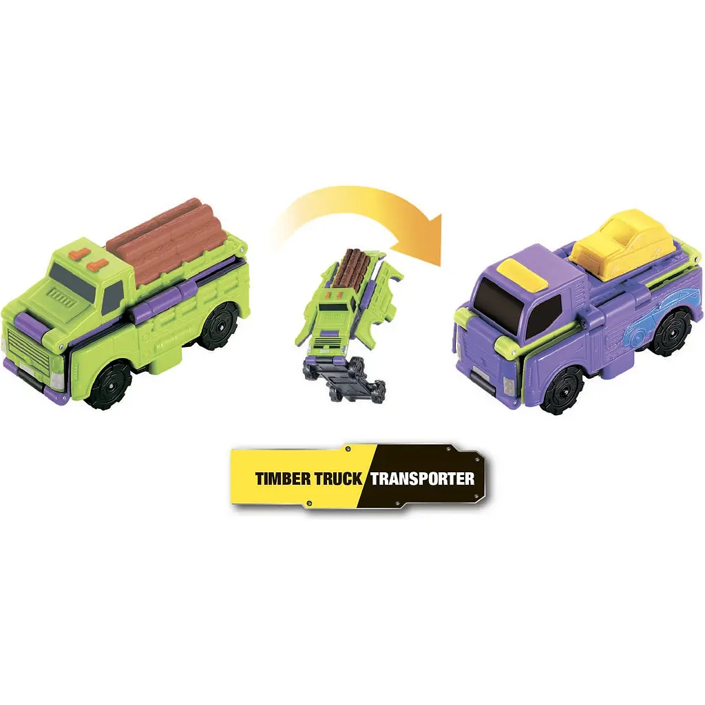 Машинка-трансформер Flip Cars Лісовоз і Транспортер, 2 в 1, 8 см (EU463875-03) - фото 4