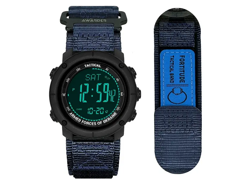 Чоловічий наручний годинник 036 Nylon Black-Blue Awarder acs0031932 - фото 2