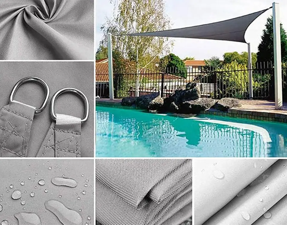 Тент навіс затінюючий трикутний 5х5х5м Оксфорд (Сірий) - фото 8