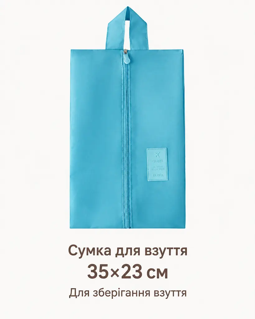 Практична дорожня сумка для взуття 35×23 см, портативна, пилозахисна, сірого кольору KT9002011 - фото 3