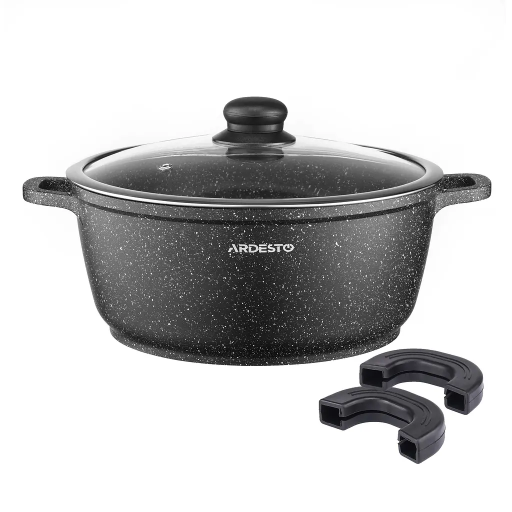 Каструля Ardesto зі скляною кришкою Gemini Anzio 3.1л алюміній чорний kuh0014743 - фото 9