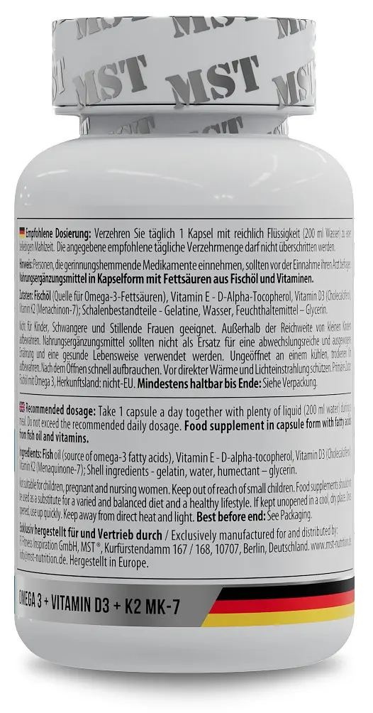 Омега-3 з Вітамінами Д-3 та К-2 Omega 3 D3+K2 - 60 софтгель MST Nutrition - фото 3