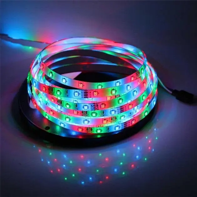 Світлодіодна стрічка Solar 3528 60 Led комплект RGB  кольорова світлодіодна стрічка з пультом та блоком живлення підсвічування RGB - фото 4