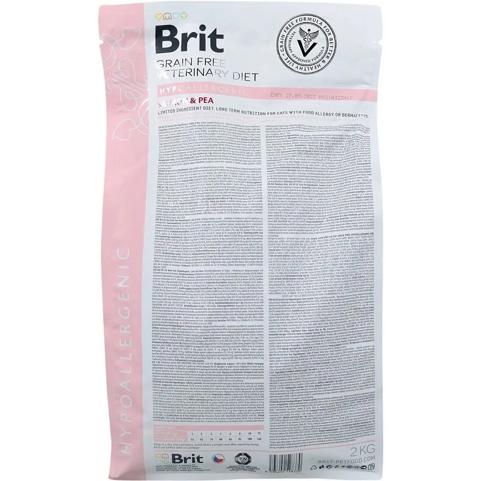 Сухий корм Brit VetDiets GF Cat Hypoallergenic для котів з алергією з лососем та горохом 2 кг - фото 3
