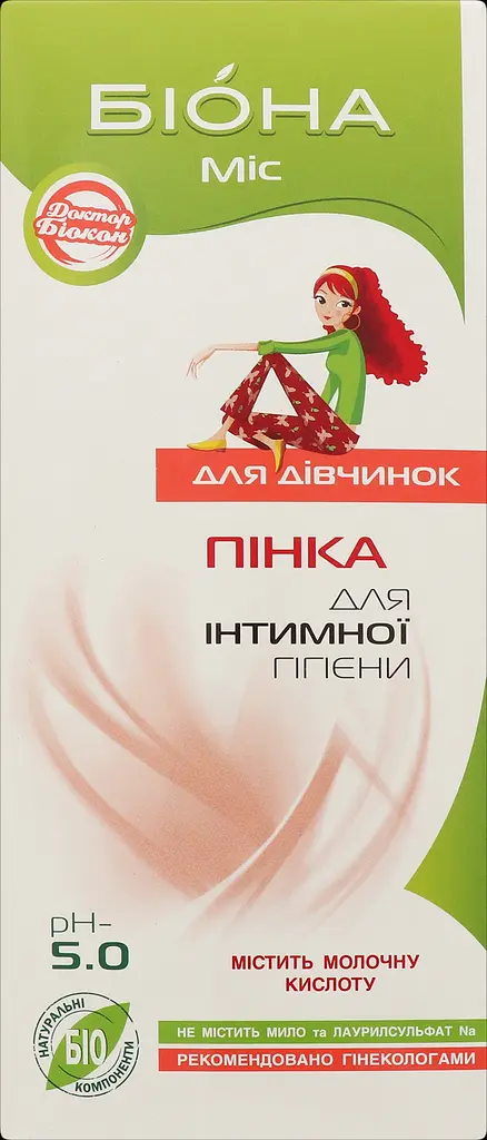 Пенка для интимной гигиены Біокон Биона мисс для девочек 150 мл - фото 2