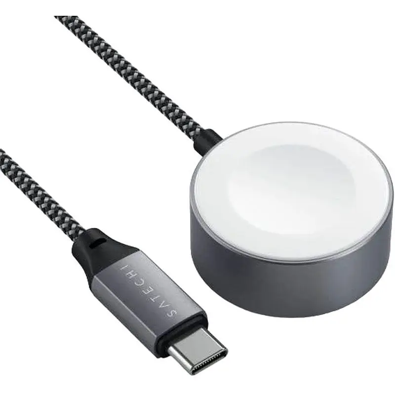 Бездротовий зарядний пристрій Satechi Charging Cable for Apple Watch USB-C Magnetic Space Gray (ST-TCAW7CM) - фото 4