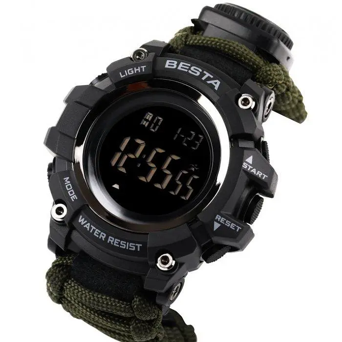 Годинники чоловічі наручні Besta Tactical з компасом (Зелений) - фото 2