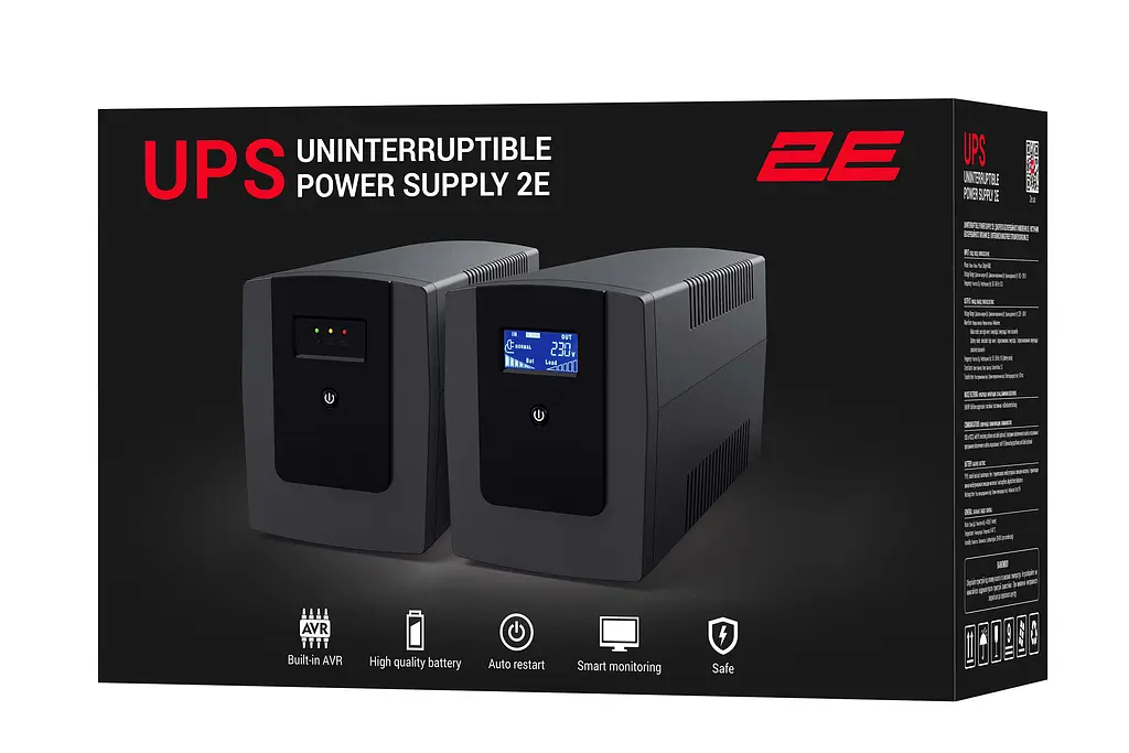2E Джерело безперебійного живлення ED650, 650VA/360W, LED, 2xSchuko - фото 4