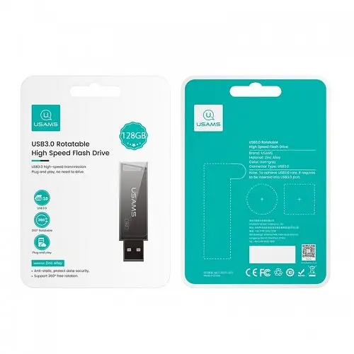 Флешка Usams USB 3.0 Rotatable High Speed Flash Drive 128 GB (US-ZB197) - фото 2