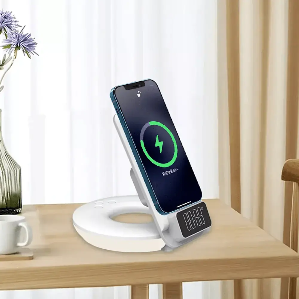 Бездротовий зарядний пристрій WiWU M11 4-in-1 Wireless Fast Charger with Time Clock and Backligh [73465] - фото 6