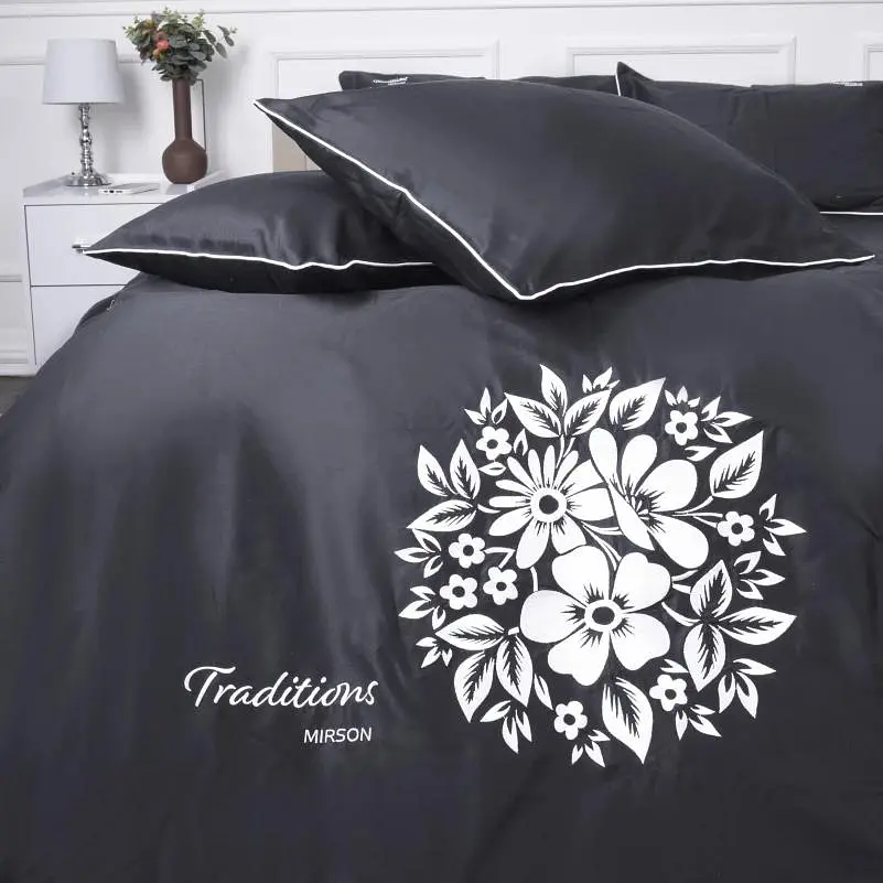 Комплект постільної білизни MirSon Сатин Elit 0240 Iron grey Traditions 160х220 см (2200010537871) - фото 2
