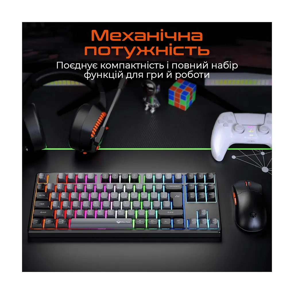 Клавіатура Meetion MK14 Bluetooth/USB Type-C Black (MT-MK14-A-RUA) - фото 4