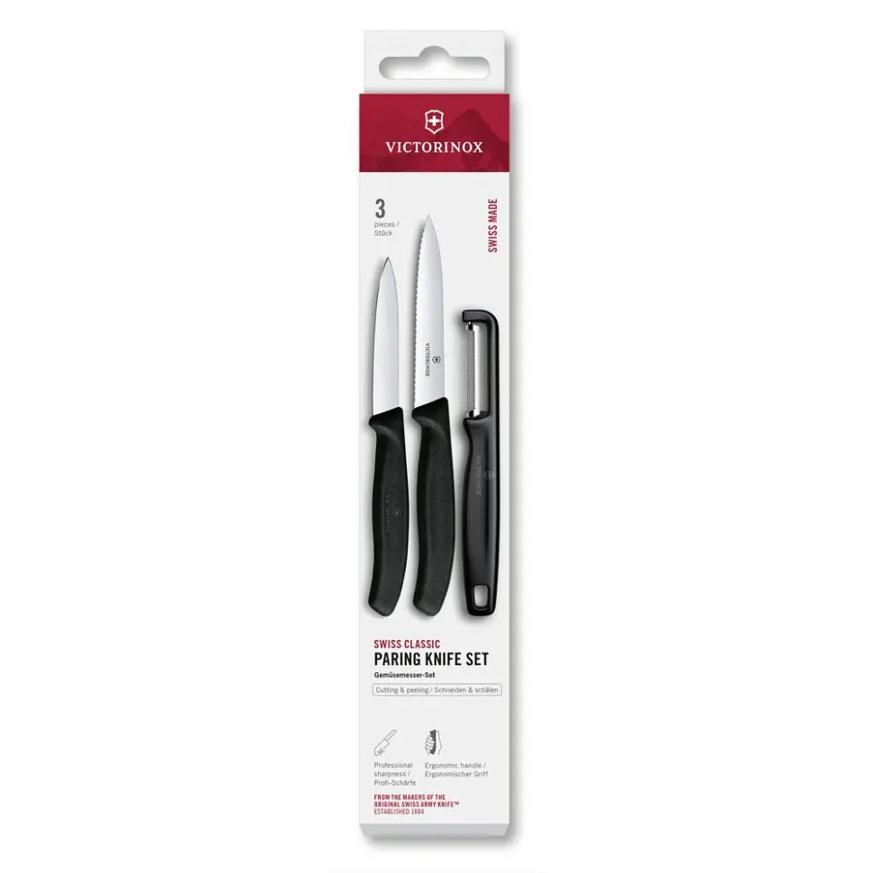 Набір для чищення овочів Victorinox Swiss Classic 3шт чорн 6.7113.33
