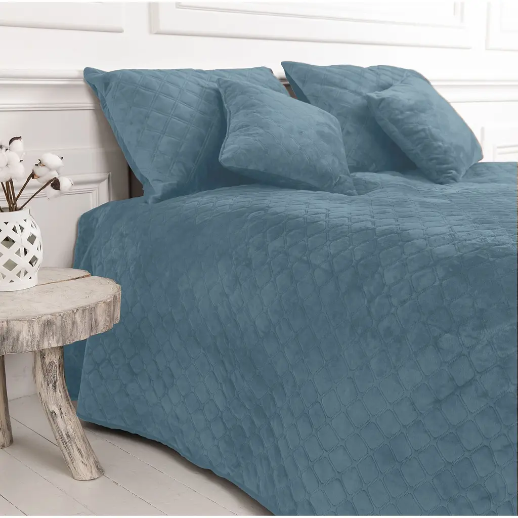 Покривало ТЕП Velour ромб круглий 240х180 см синє (4-00516_22873) - фото 2