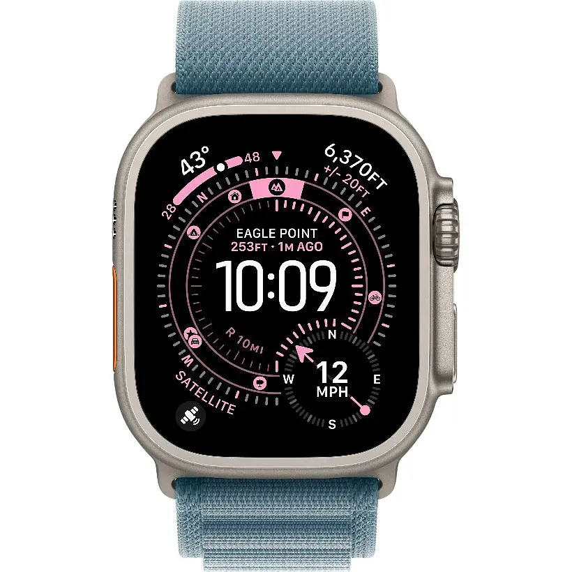 Смарт-годинник Apple Watch Ultra 3 49mm Natural Titanium Case with Light Blue Alpine Loop Medium (MEWM4) [145310] - фото 2