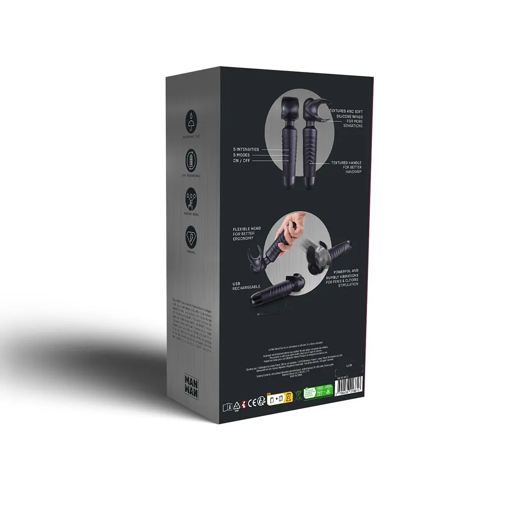 Мастурбатор-вібромасажер Manwan MAN.WAND EVO Black Plum, чудово для пар, вібромінет - фото 7