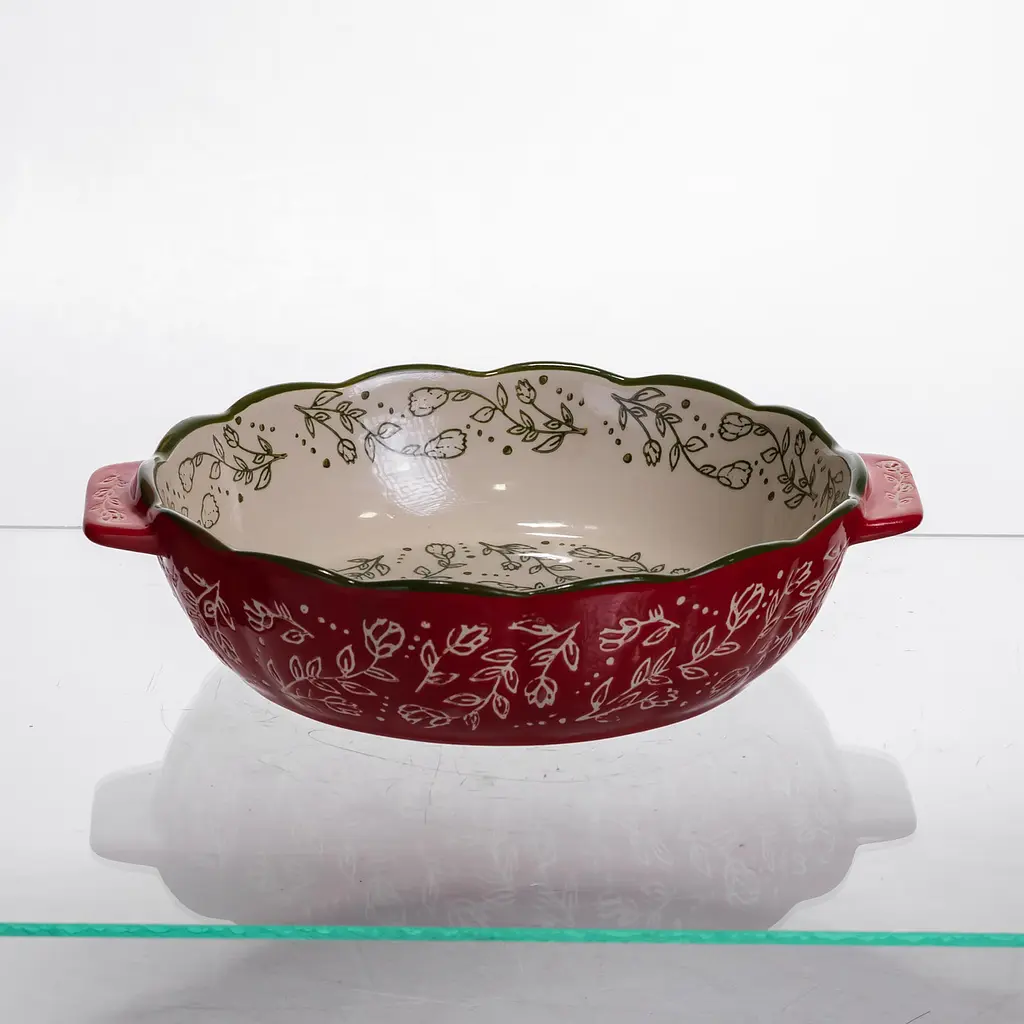 Форма для запекания Vintage Ø20 (см) круглая форма для выпекания в духовке с ручками Красный Yiwu HM04-06 - фото 3