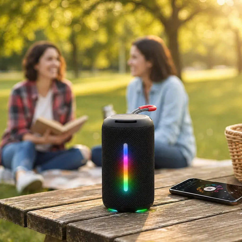 Портативна Bluetooth колонка JC-500 10 Вт з RGB LED підсвічуванням, акумуляторна бездротова міні-колонка - фото 3