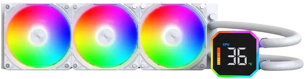 Водяное охлаждение Montech HyperFlow Digital 360 ARGB White - фото 2