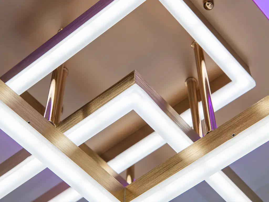 Стельова люстра LED Diasha 7001G LED 3color mmer 7001G, 145W, 3 кольори, золото, хай-тек стиль - фото 5