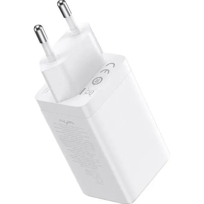 Мережевий зарядний пристрій Baseus GaN5 Pro Fast Charger 2C+U 65W + Cable USB-C White [CCGP120202] [98871] - фото 4