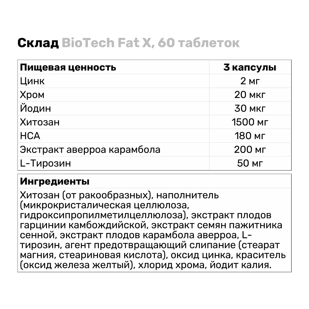 Жироспалювач BioTech Fat X, 60 таблеток - фото 3