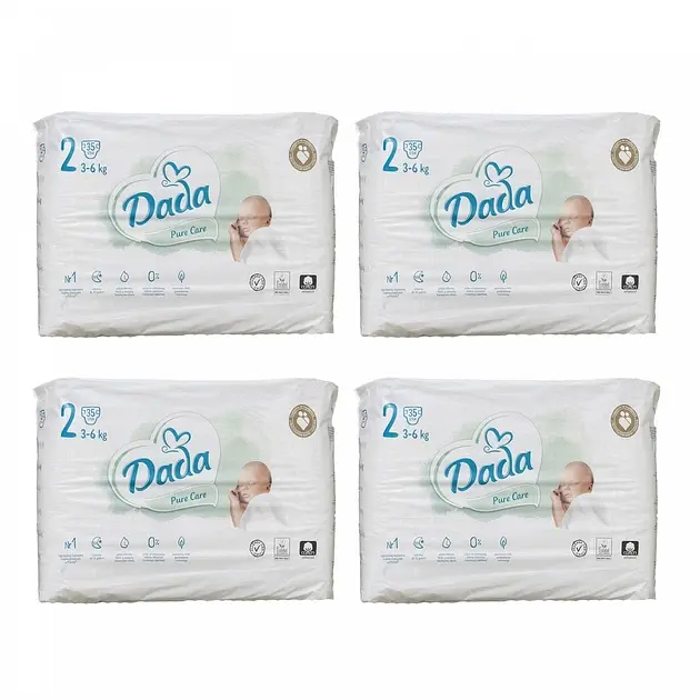 Підгузники Dada Pure Care 2 (3-6 кг) 140 шт