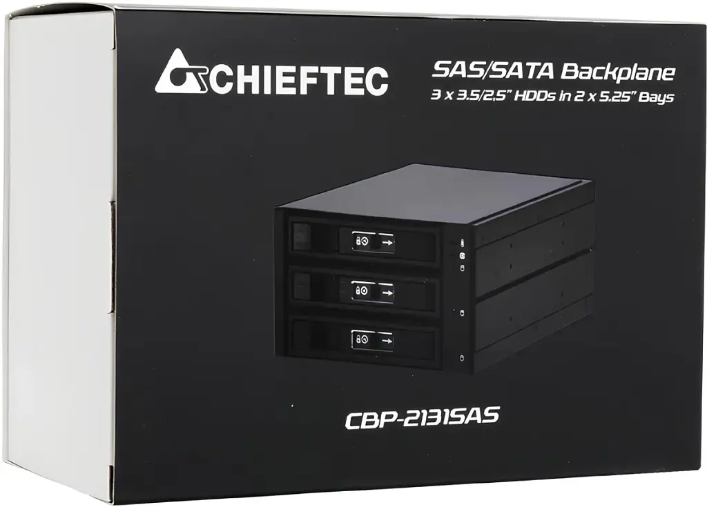 Бекплейн Chieftec 2x5.25" -> 3x3.5" HDDs Hot-Swap Aluminium (CBP-2131SAS) - фото 6