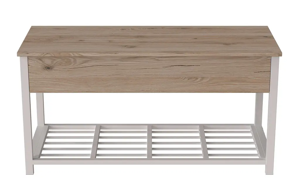 Банкетка с ящиком Ferrum-decor Дрейк 1 550x1000x400 металл Белый ДСП Дуб Сан-Марино 16 мм (FRD-103053) - фото 3