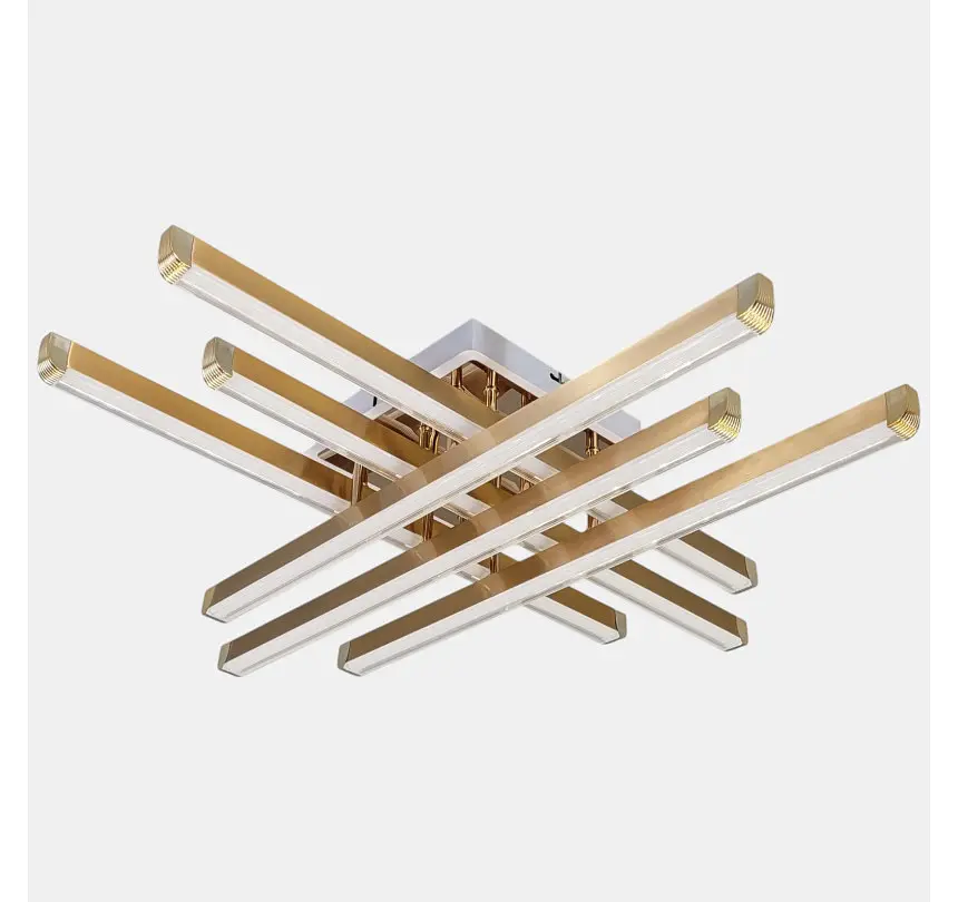 Квадратна золота LED-люстра Artlight W167/6GD 88 Вт, 3 режими, 72,5×72,5 см, від 16-25 м² - фото 2