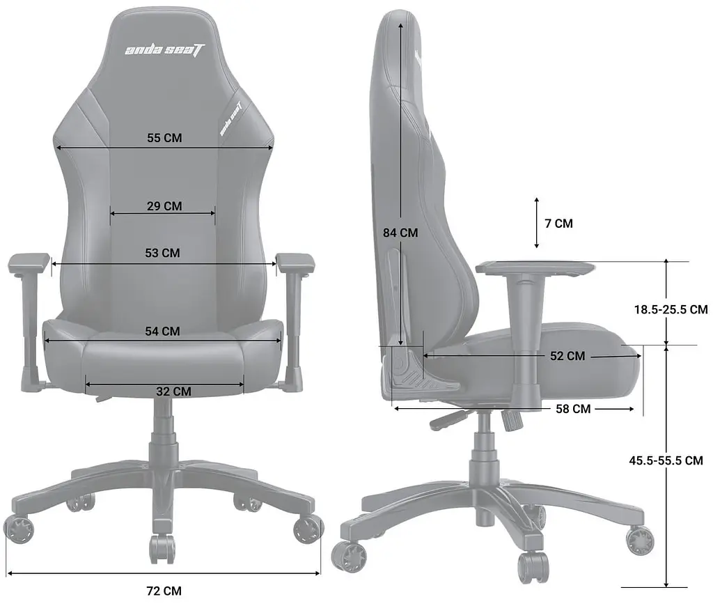 Ігрове крісло Anda Seat Luna Size L Black Fabric (AD18-44-B-F) - фото 9