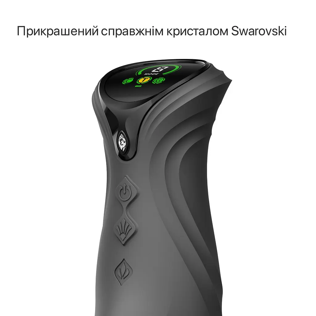 Смарт пульсатор-кролик з вібрацією Zalo Mose 2 Obsidian Black, підігрів до 42 °C, кристал Swarovski - фото 3
