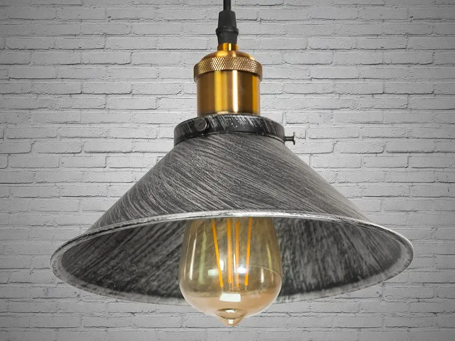 Світильник підвісний Diasha 6855-210-BK-SV Loft, 1xE27, 40W, регулювання висоти, діаметр 21 см, металевий, сучасний стиль для дому - фото 2