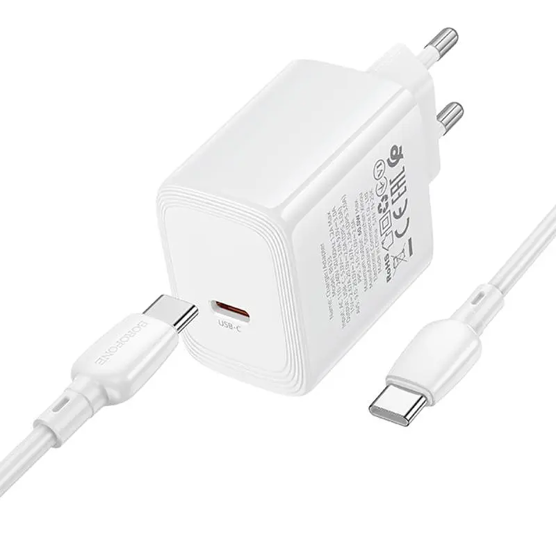 МЗП BN33 Fuente PD40W (1USB-C) + кабель Type-C to Type-C White Borofone teh0029629 - фото 6
