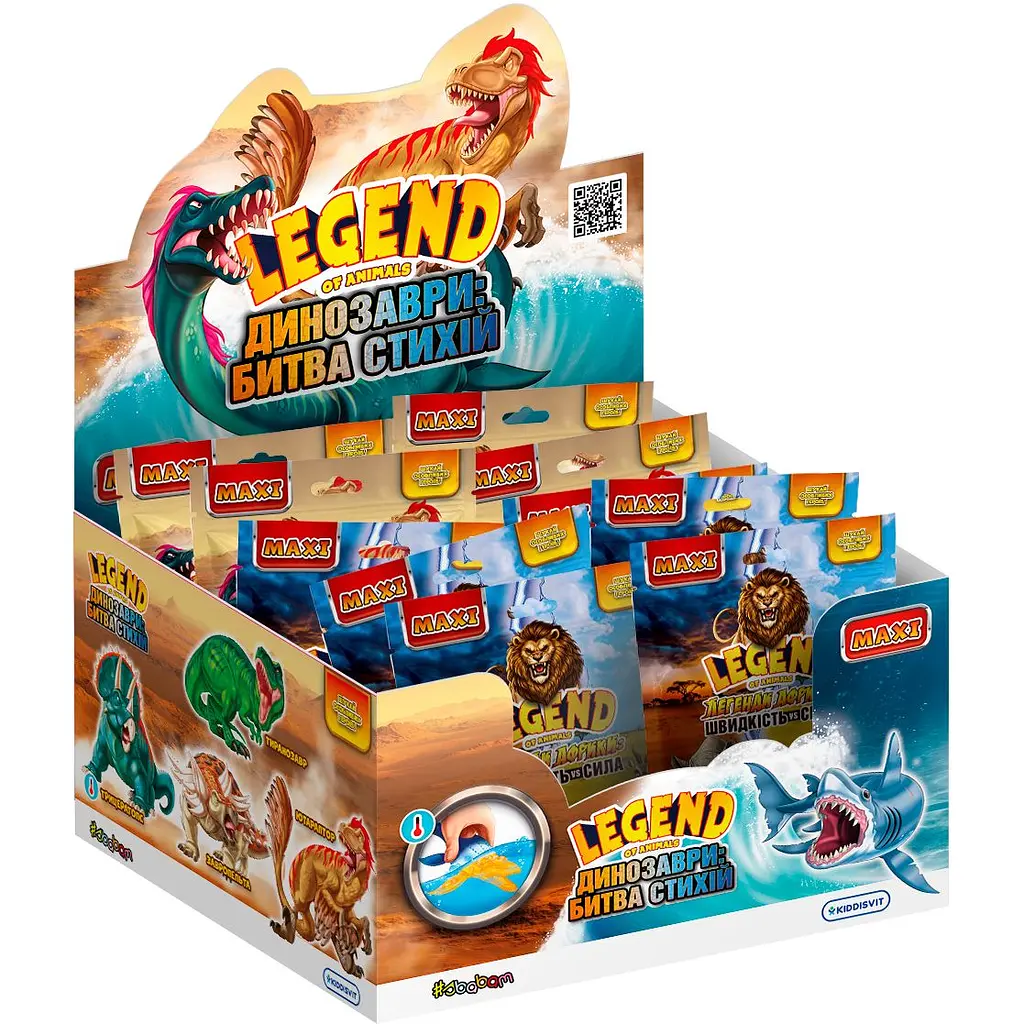 Стретч-іграшка Sbabam Legend of animals Максі Динозаври: битва стихій 8 шт. (59-CN25-CDU)