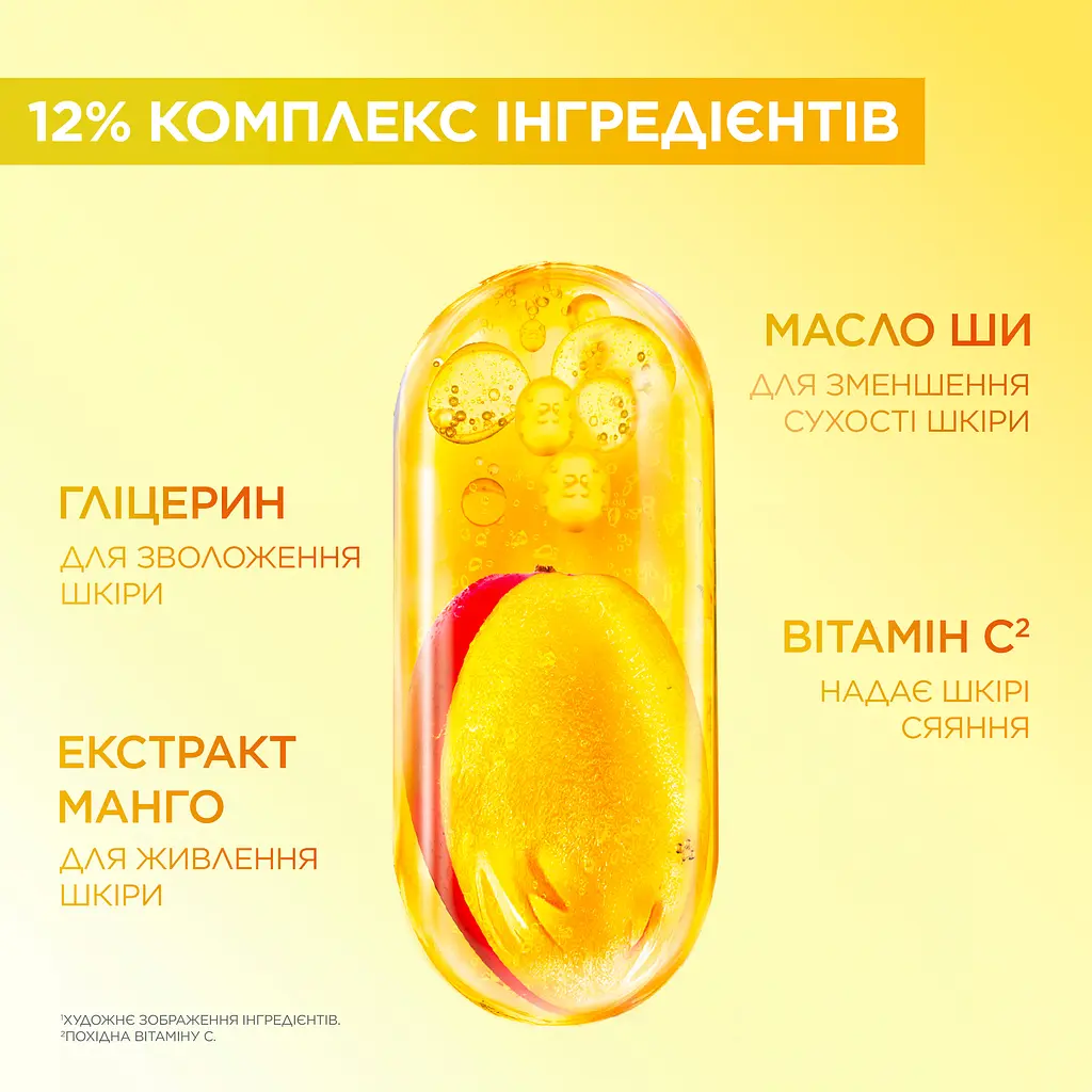 Зволожувальний крем Garnier Vitamin C Nutri-Glow для тьмяної сухої шкіри тіла рук та ніг 380 мл - фото 5