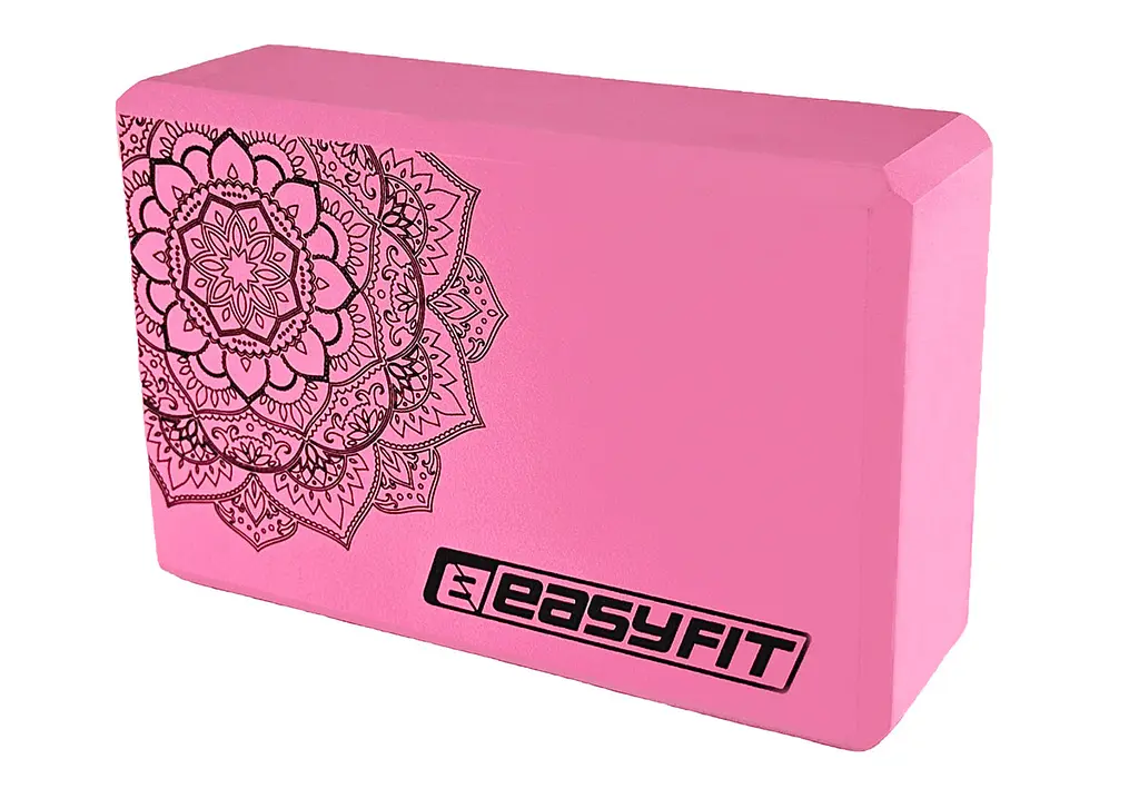 Блок для йоги EasyFit EVA з малюнком рожевий - фото 2