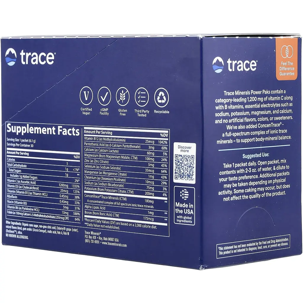 Электролиты Trace Minerals Electrolyte Stamina Power Pak со вкусом ягоды асаи 183 г (30 шт. х 6.1 г) - фото 8