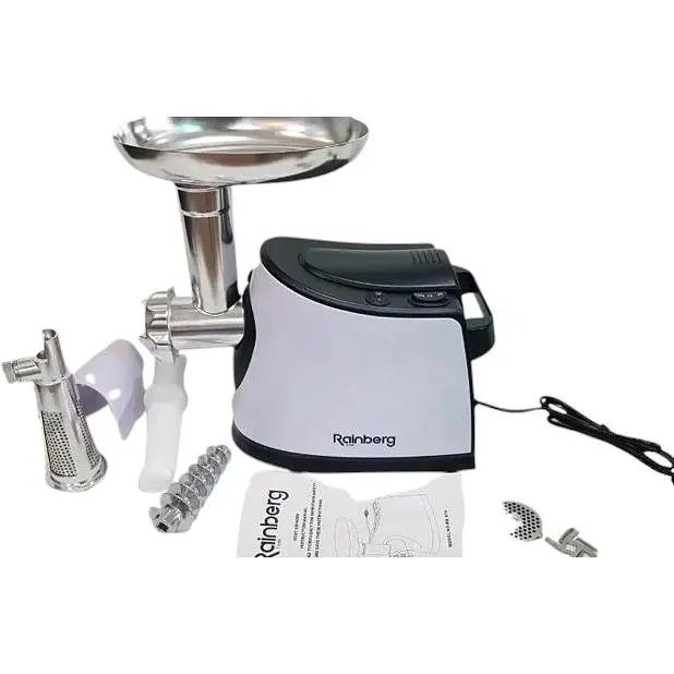 М'ясорубка Rainberg Rb 674 3000 Вт реверс насадка для тіста білий/чорний (Rb 674_1514) - фото 5