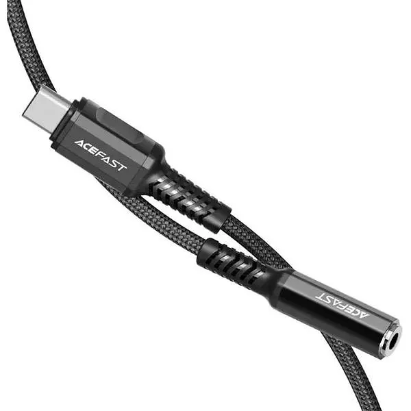 Кабель Acefast C1-07 USB-C to 3.5mm aluminum alloy headphones adapter cable Black - фото 2