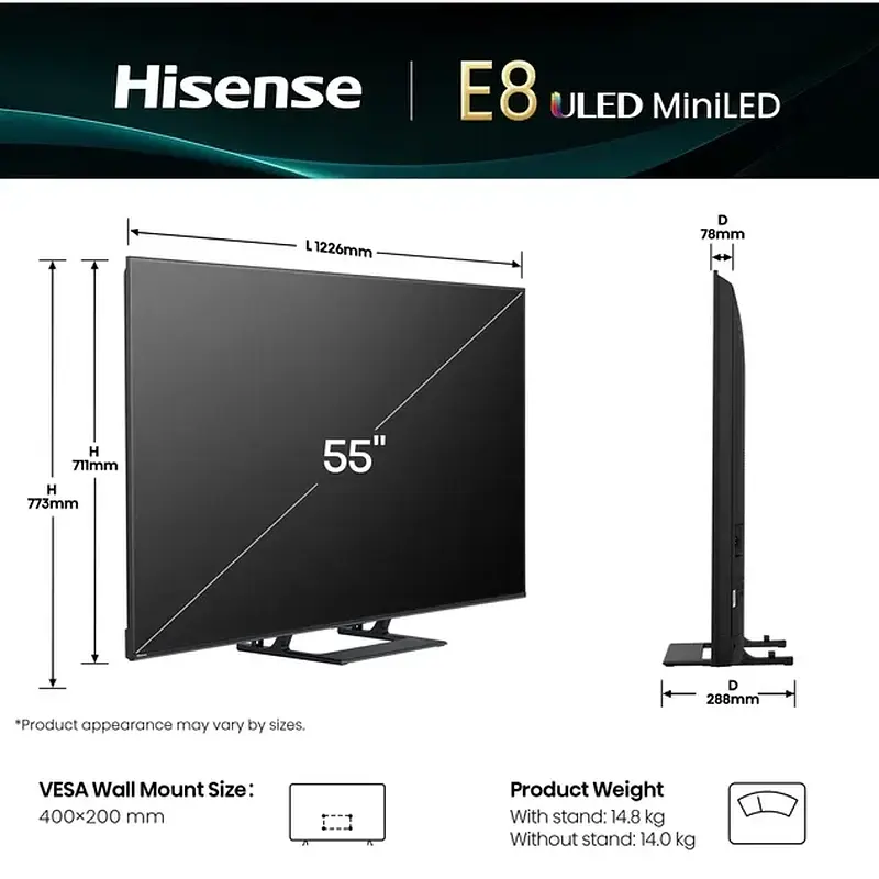 Телевізор LED HISENSE 55E8Q - фото 5